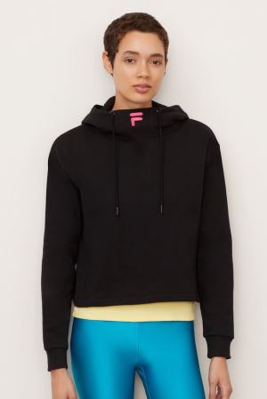 FILA Reecy Hoodies Black,Womens Clothing | CA.YTZVDW741